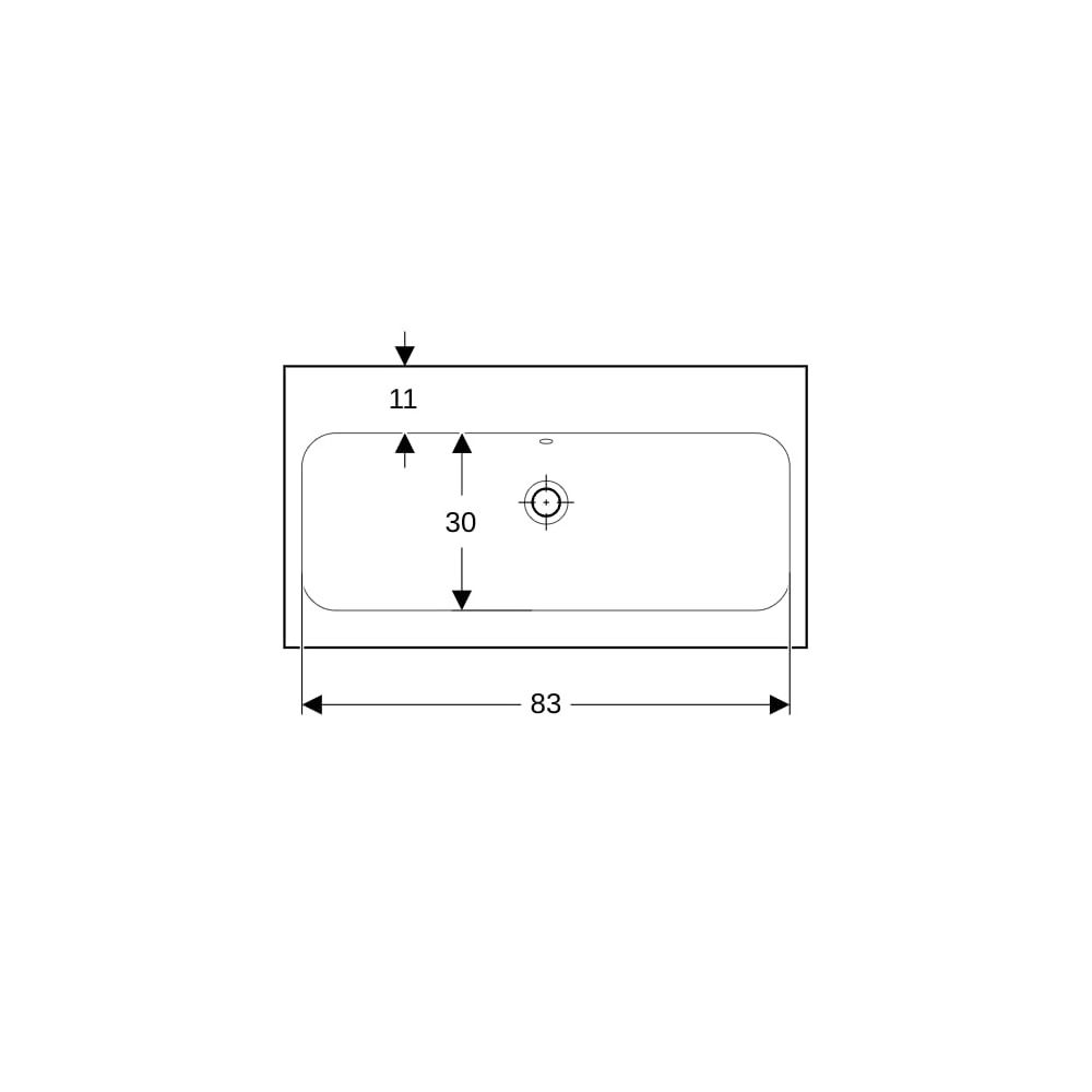 Geberit iCon Light Waschtisch, Breite 90cm, Tiefe 48cm, ohne Hahnloch, Überlauf sich... GEBERIT-501836003 4025410894755 (Abb. 8)
