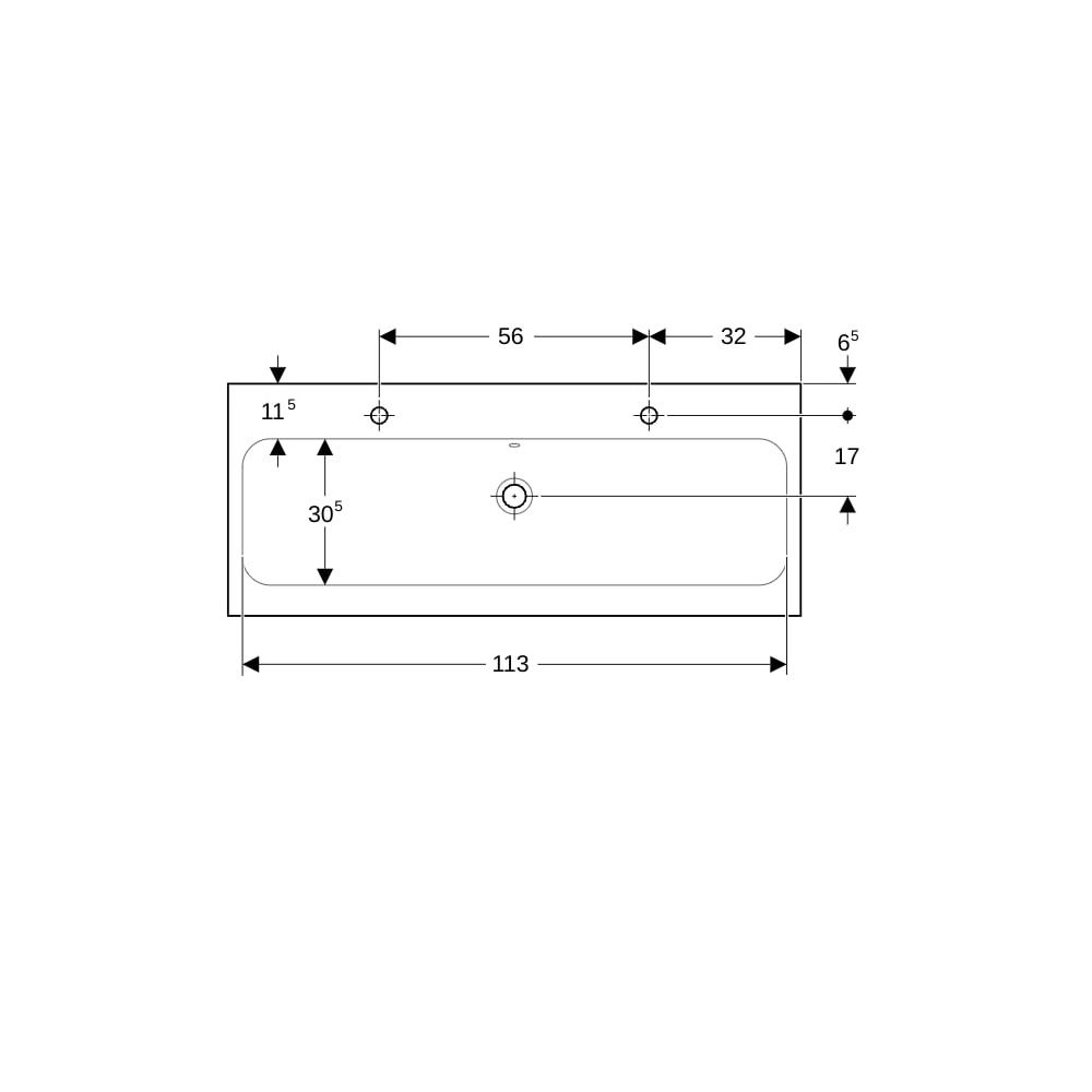 Geberit iCon Light Waschtisch, Breite 120cm, Tiefe 48cm, Hahnloch links, rechts, Übe... GEBERIT-501837002 4025410894823 (Abb. 7)