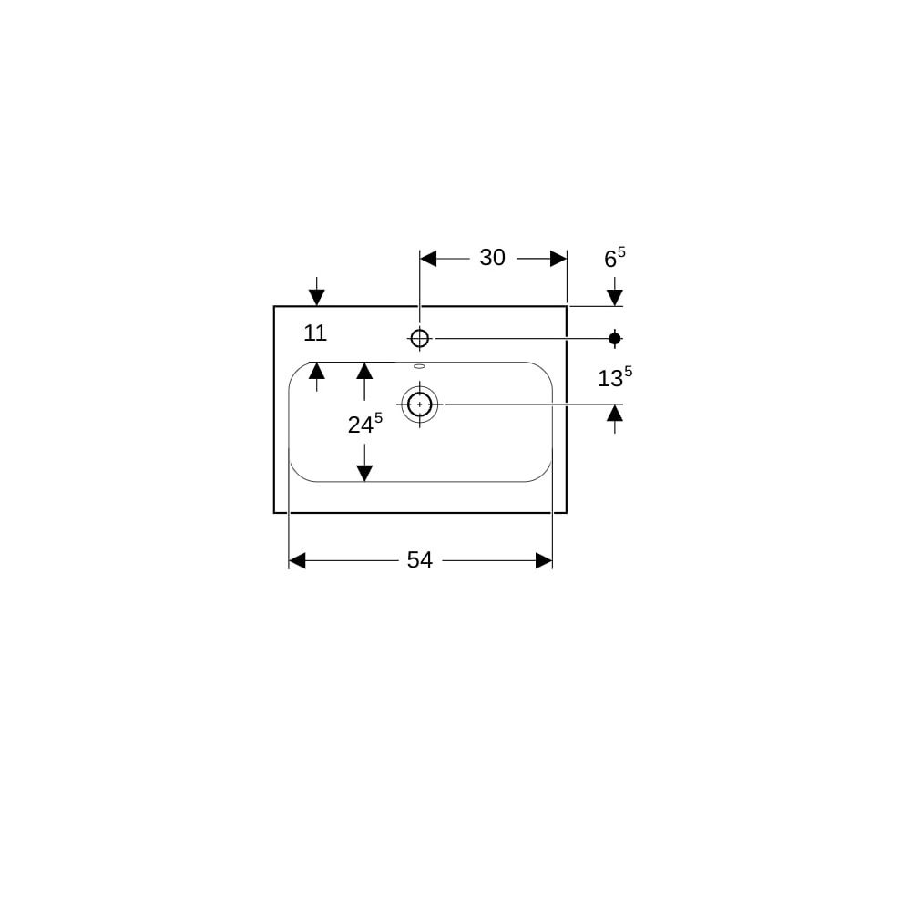 Geberit iCon Light Waschtisch verkürzte Ausladung, Breite 60cm, Tiefe 42cm, Hahnloch... GEBERIT-501841005 4025410895172 (Abb. 7)