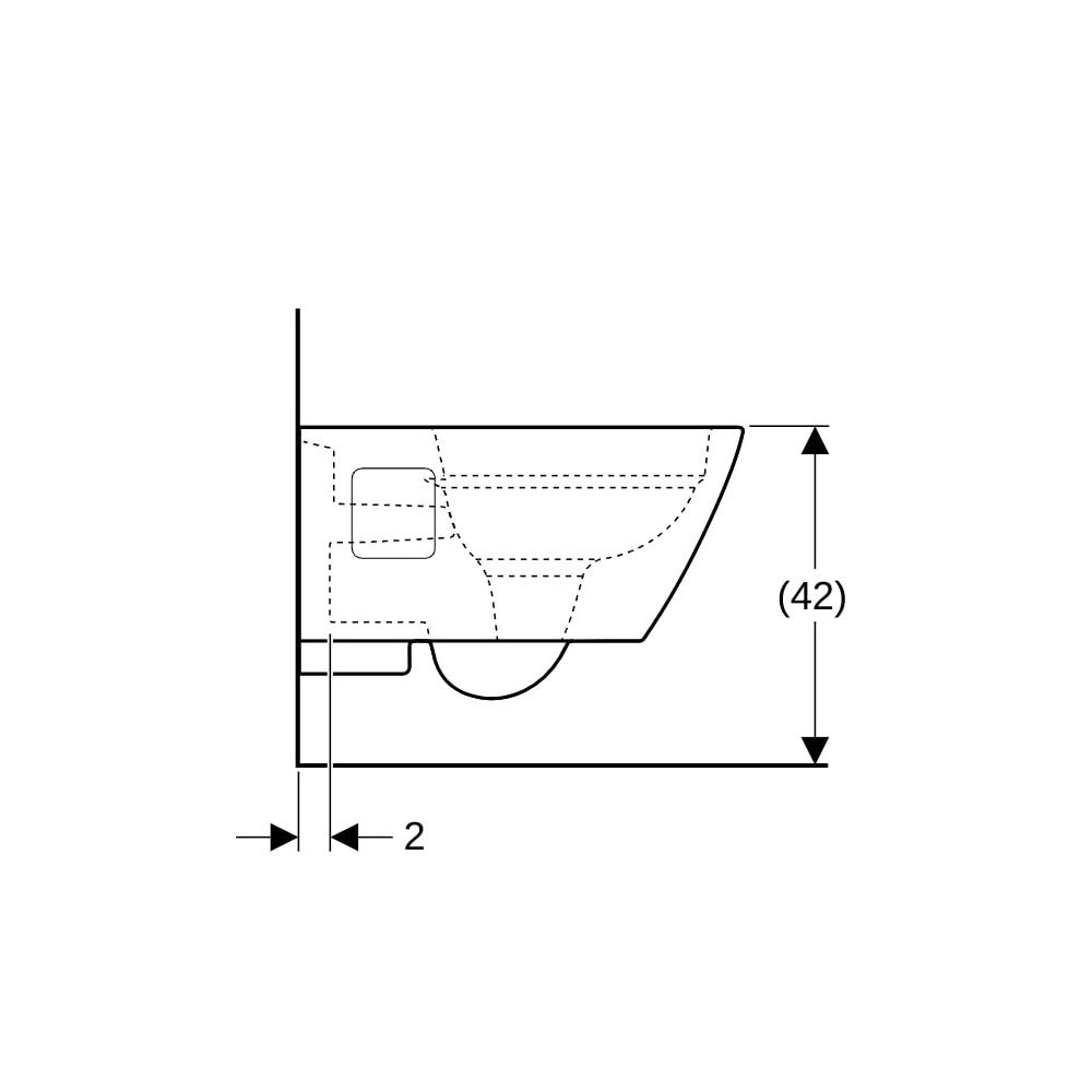 Geberit Renova Plan Wand-WC Tiefspüler, teilgeschlossene Form, Rimfree Tiefe 54cm, W... GEBERIT-500378018 4025416089056 (Abb. 9)