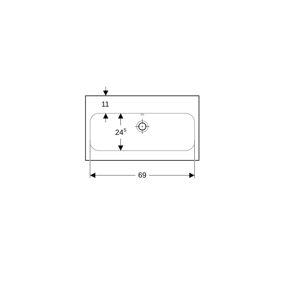 Geberit iCon Light Waschtisch verkürzte Ausladung, Breite 75cm, Tiefe 42cm, ohne Hah... GEBERIT-501842004 4025410895240 (Abb. 7)