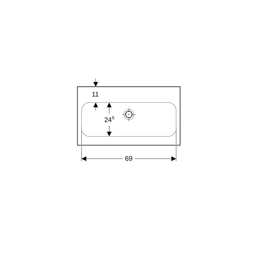 Geberit iCon Light Waschtisch verkürzte Ausladung, Breite 75cm, Tiefe 42cm, ohne Hah... GEBERIT-501842008 4025410895288 (Abb. 7)
