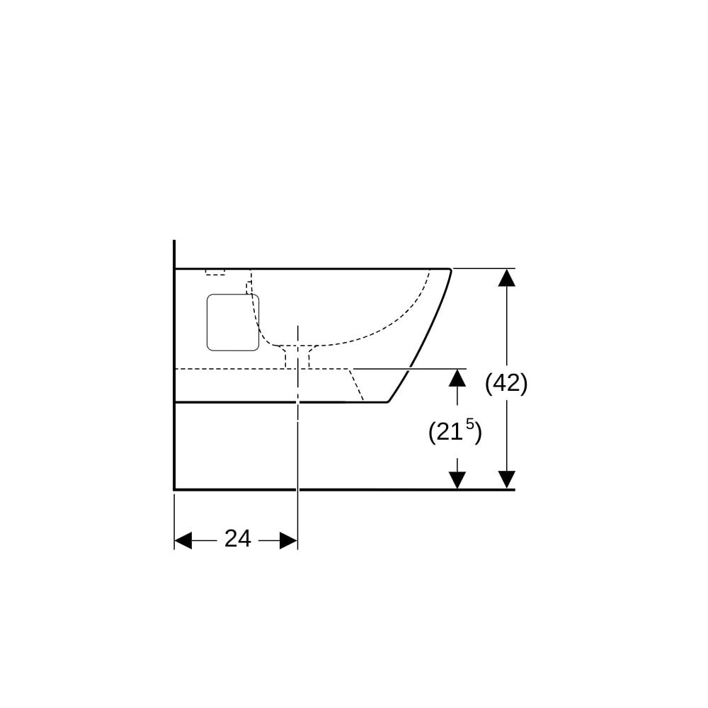 Geberit Renova Plan Wandbidet teilgeschlossene Form, Tiefe 54cm, Überlauf sichtbar, ... GEBERIT-500380018 4025416691853 (Abb. 9)