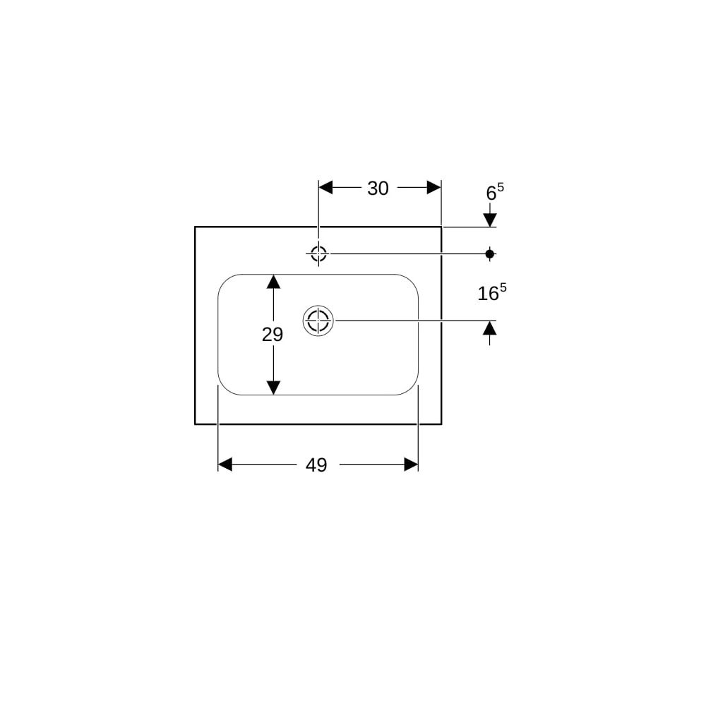 Geberit iCon Möbelwaschtisch, Breite 60cm, Tiefe 48cm, Hahnloch mittig, ohne Überlau... GEBERIT-501843001 4025410895295 (Abb. 7)