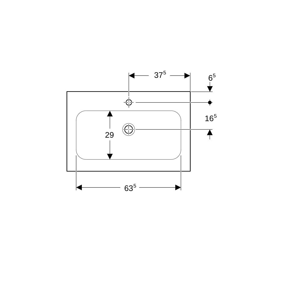 Geberit iCon Möbelwaschtisch, Breite 75cm, Tiefe 48cm, Hahnloch mittig, ohne Überlau... GEBERIT-501844002 4025410895349 (Abb. 7)