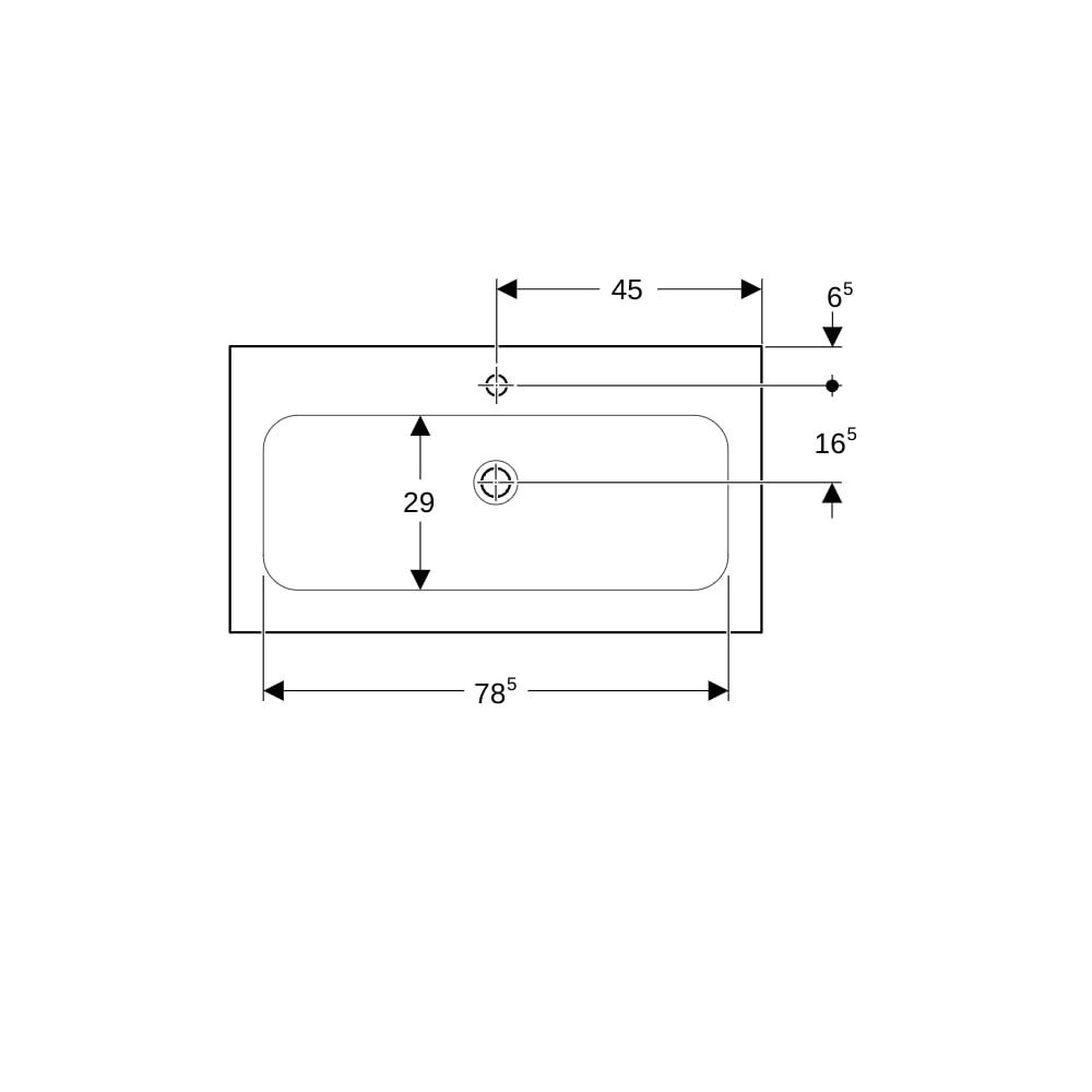 Geberit iCon Möbelwaschtisch, Breite 90cm, Tiefe 48cm, Hahnloch mittig, ohne Überlau... GEBERIT-501845002 4025410895387 (Abb. 7)