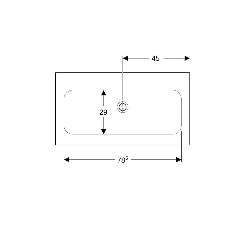 Geberit iCon Möbelwaschtisch 90x48cm ohne Hahnloch, ohne Überlauf, Weiß... GEBERIT-501845003 4025410895394 (Abb. 4)