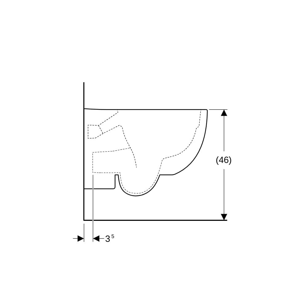 Geberit Renova Comfort Wand-WC Tiefspüler, erhöht, geschlossene Form, Rimfree Tiefe ... GEBERIT-500694011 4025416709787 (Abb. 9)