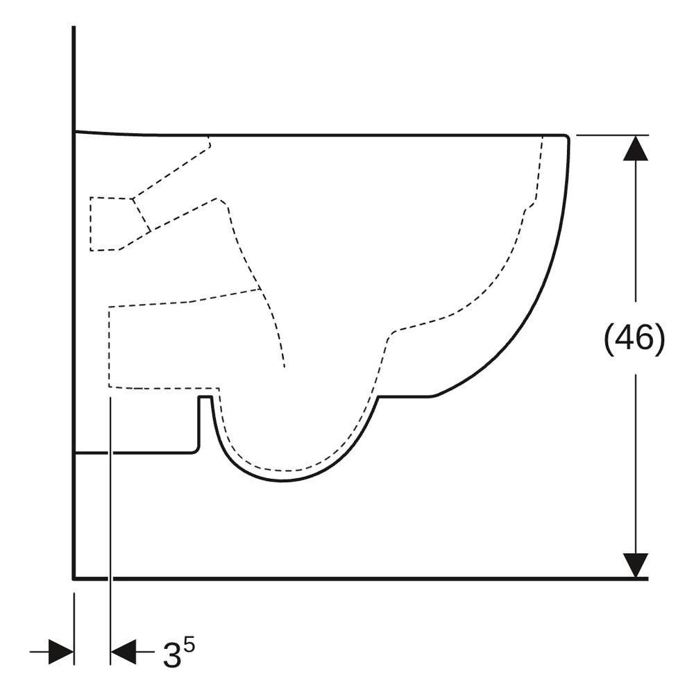 Geberit Renova Comfort Wand-WC Tiefspüler, erhöht, geschlossene Form, Rimfree Tiefe... GEBERIT-500694011 4025416709787 (Abb. 14)