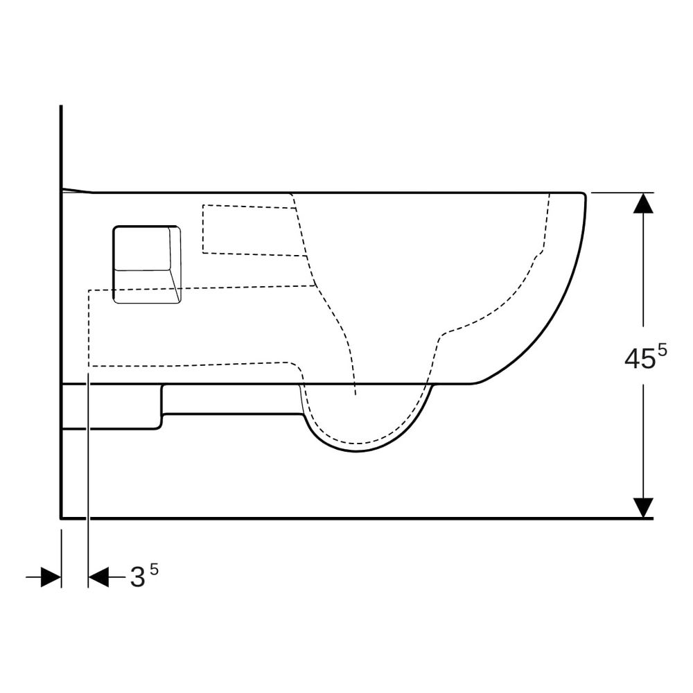 Geberit Renova Comfort Wand-WC Tiefspüler, verlängerte Ausladung, teilgeschlossene ... GEBERIT-500693011 4025416709756 (Abb. 14)