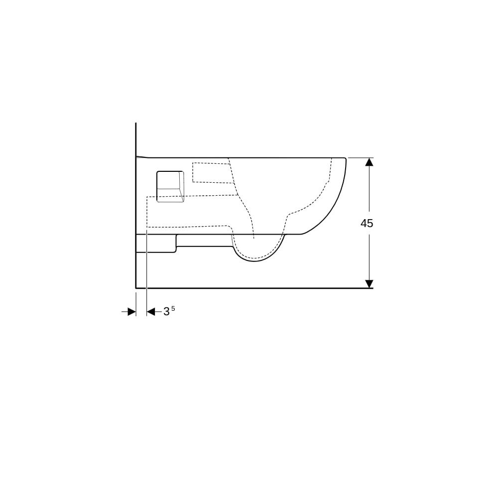Geberit Renova Comfort Wand-WC Tiefspüler, verlängerte Ausladung, teilgeschlossene F... GEBERIT-500693018 4025410599117 (Abb. 9)