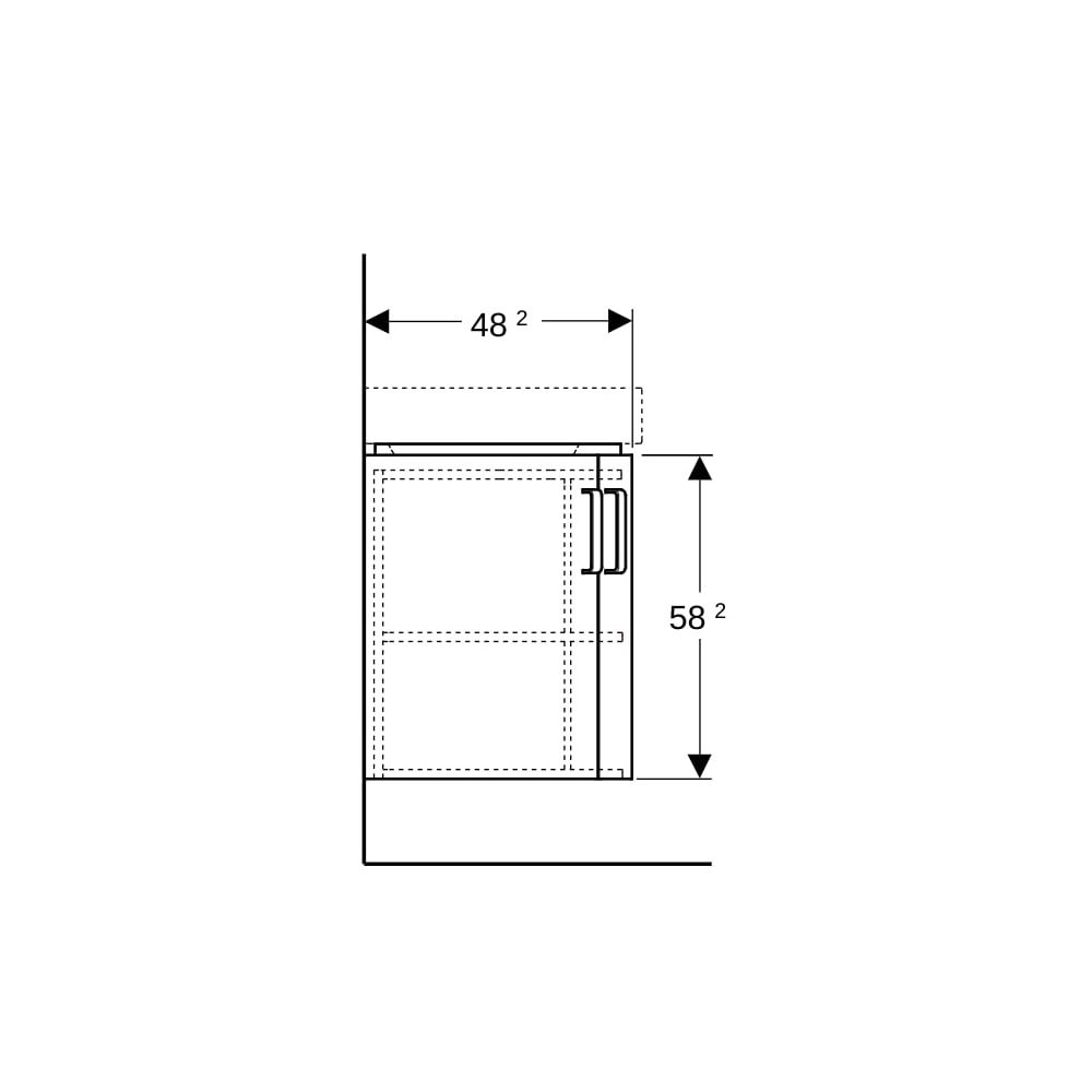 Geberit Renova Compact Unterschrank, Eckwaschtisch, 2 Türen, 69x60,4x55cm, Weiß lack... GEBERIT-862150000 4022009327502 (Abb. 9)