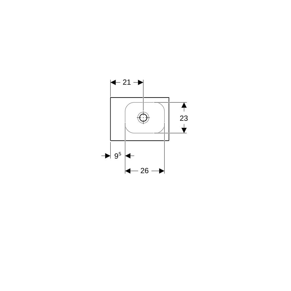 Geberit iCon Light Handwaschbecken 38x13x28cm, Weiß, ohne Hahnloch, ohne Überlauf, A... GEBERIT-501831003 4025410894472 (Abb. 7)