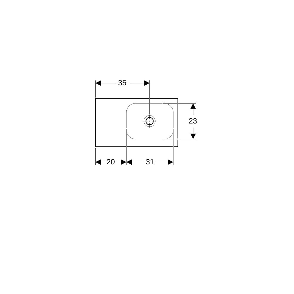 Geberit iCon Light Handwaschbecken mit Ablagefläche 53x13x31cm, Weiß, ohne Hahnloch,... GEBERIT-501833003 4025410894557 (Abb. 7)