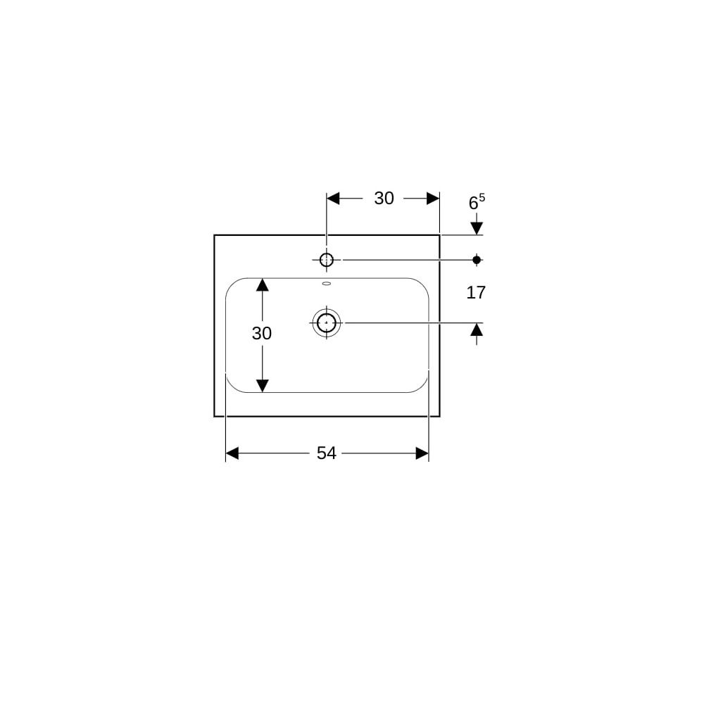 Geberit iCon Light Aufsatzwaschtisch, Breite 60cm, Tiefe 48cm, Hahnloch mittig, Über... GEBERIT-501847JT1 4025410652195 (Abb. 7)