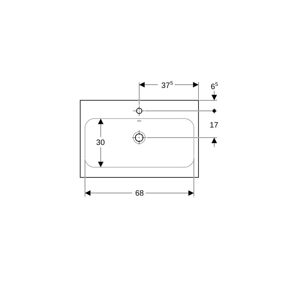 Geberit iCon Light Aufsatzwaschtisch, Breite 75cm, Tiefe 48cm, Hahnloch mittig, Über... GEBERIT-501848JT1 4025410652201 (Abb. 7)