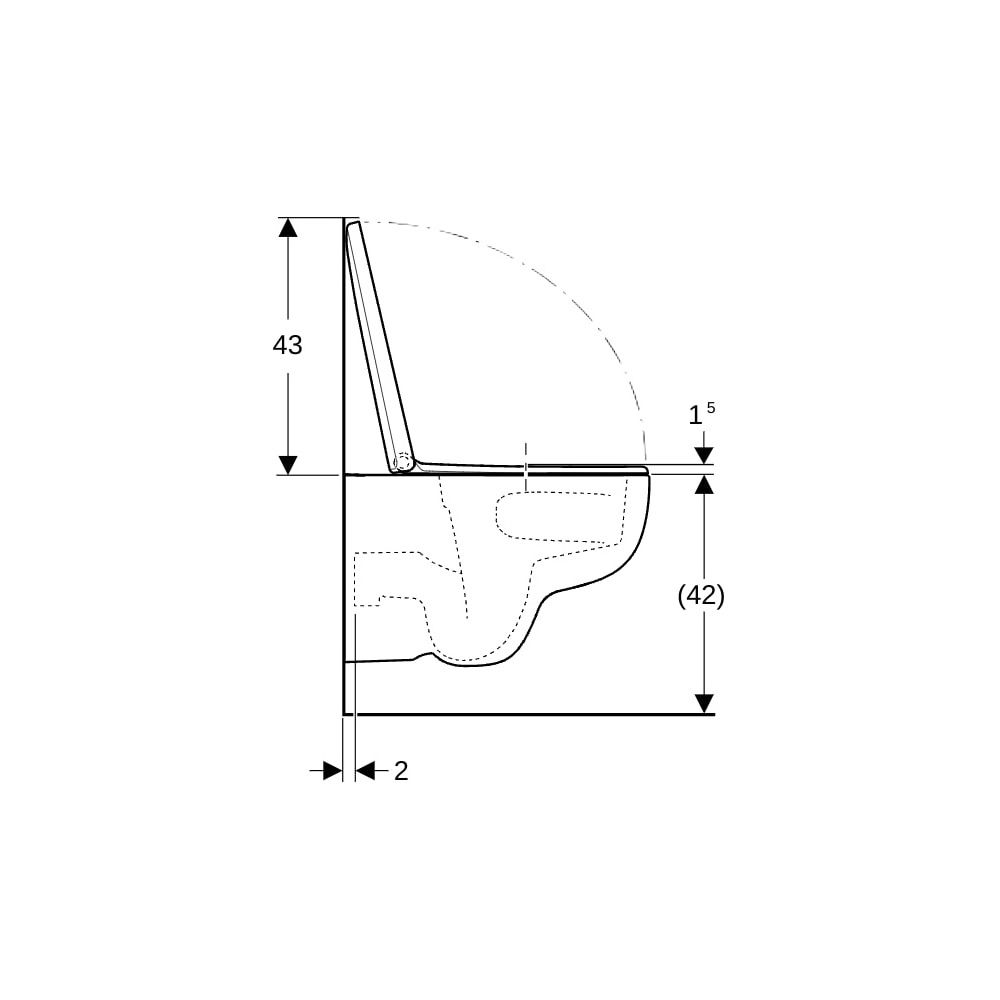 Geberit Renova Set Wand-WC Tiefspüler TurboFlush mit WC-Sitz T 54cm Absenkautomatik ... GEBERIT-503062001 4064746026096 (Abb. 6)
