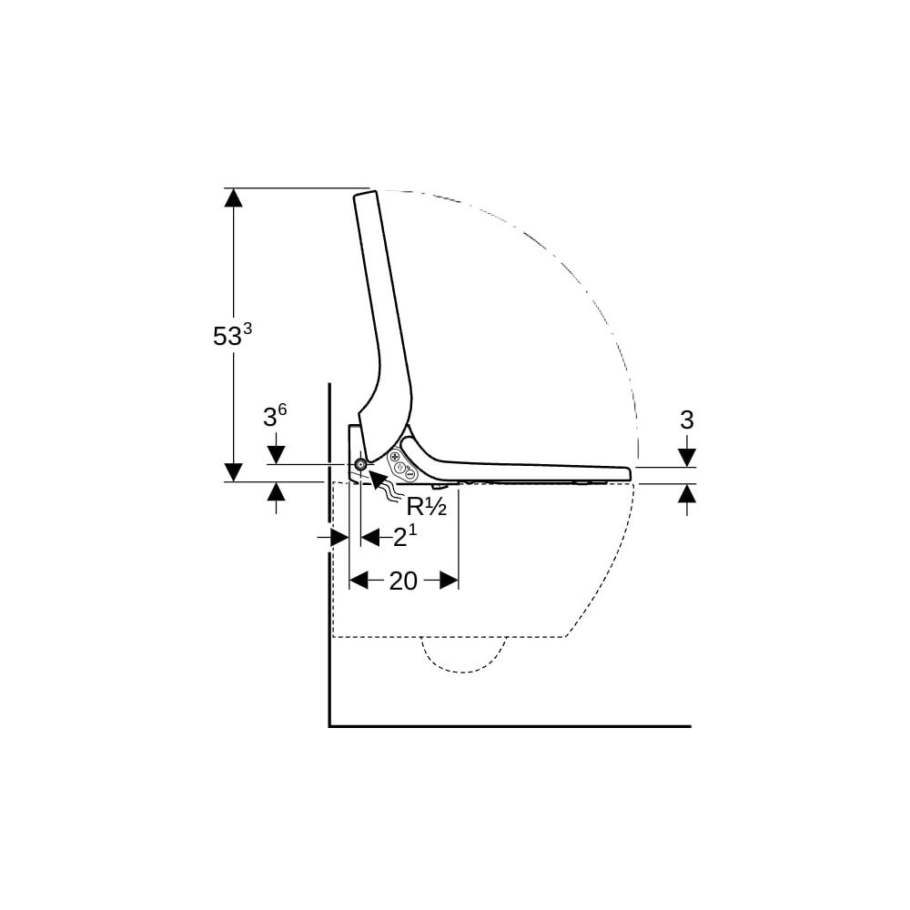 Geberit AquaClean Tuma Comfort WC-Aufsatz, Spezialanfertigung, Alpinweiß... GEBERIT-004300111 4025416199755 (Abb. 9)