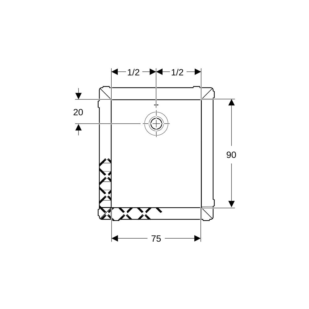 Geberit Olona Rechteckduschwanne mit Dichtvlies 90x75cm, Mattweiß... GEBERIT-550905001 4025410874108 (Abb. 8)