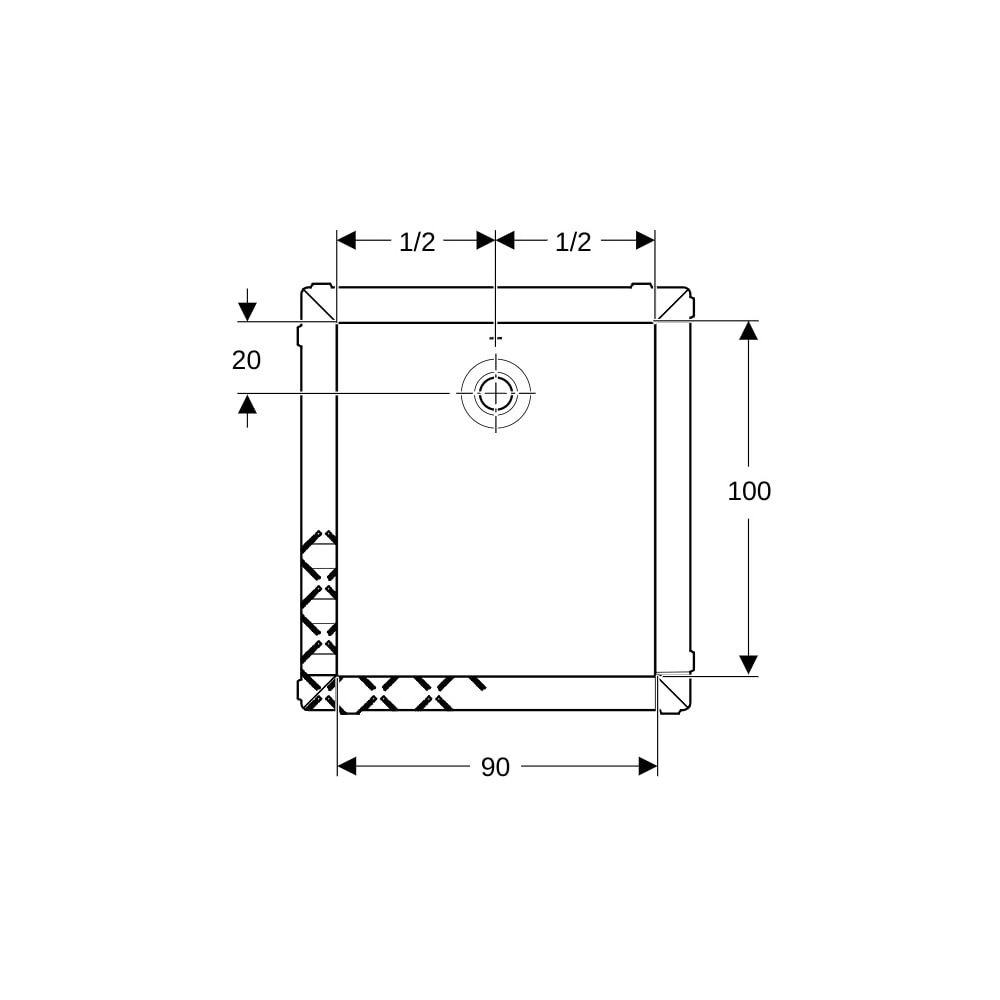 Geberit Olona Rechteckduschwanne mit Dichtvlies 100x90cm, Mattweiß... GEBERIT-550910001 4025410873415 (Abb. 8)
