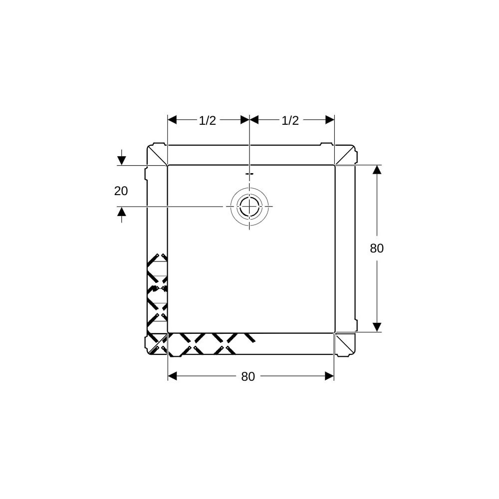 Geberit Olona quadratische Duschwanne mit Dichtvlies 80x80cm, Weiß... GEBERIT-550900001 4025410873378 (Abb. 8)