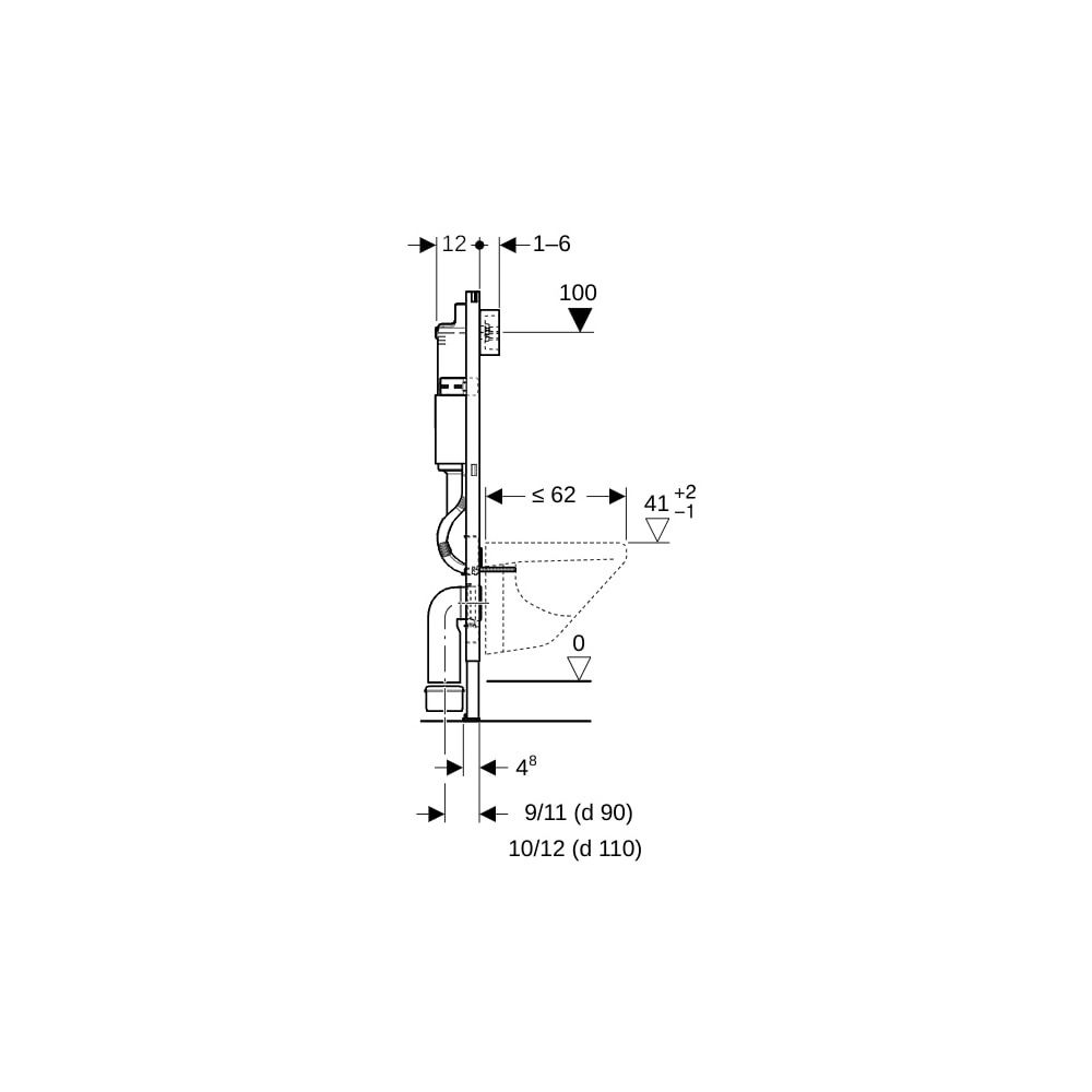 Geberit Duofix Basic Element für Wand-WC 112cm, für Trockenbau, mit Delta Unterputzs... GEBERIT-458103001 4025416758877 (Abb. 7)