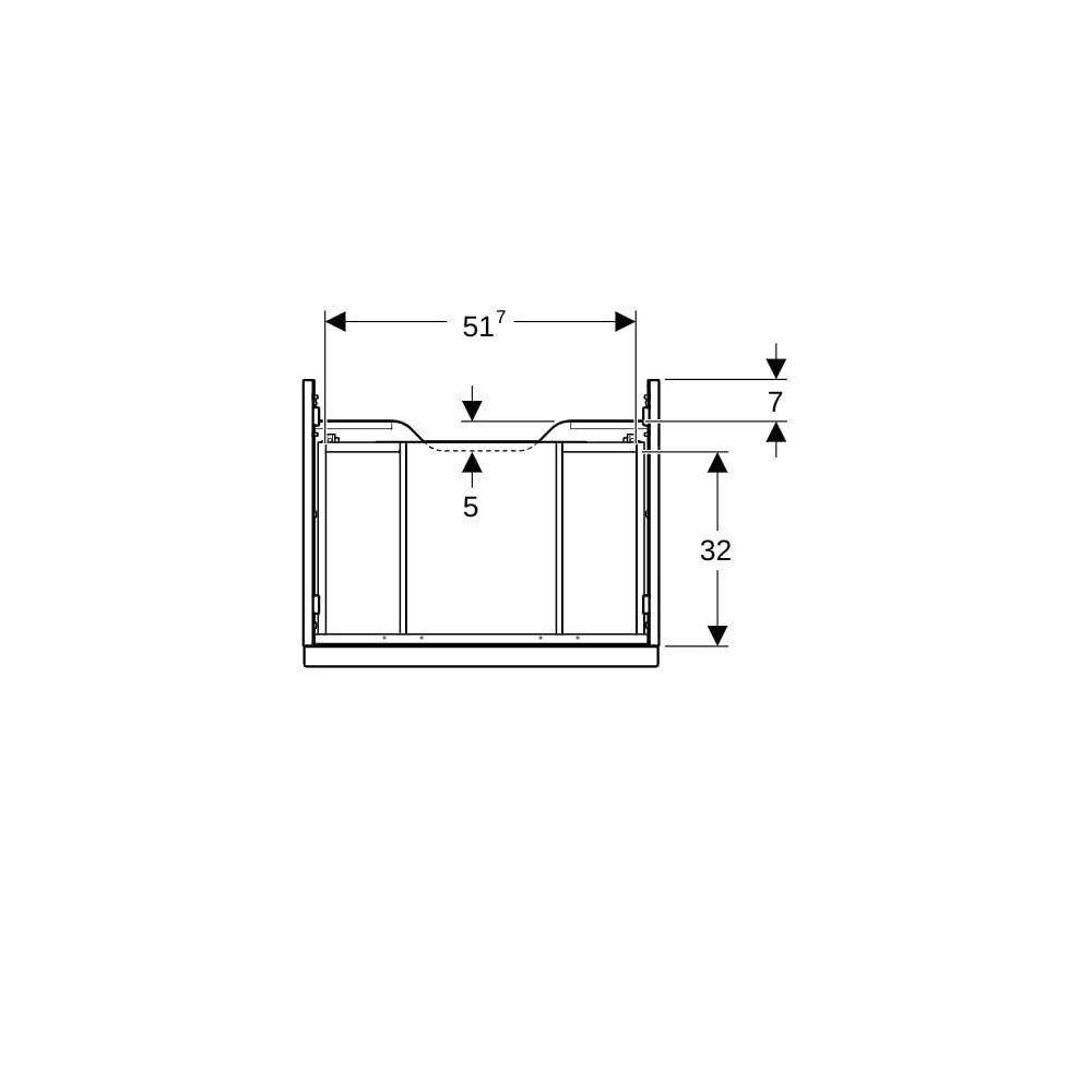Geberit iCon Unterschrank für Waschtisch, 1 Schublade Waschtisch 60cm, Weiß lackiert... GEBERIT-502310011 4025410941435 (Abb. 9)