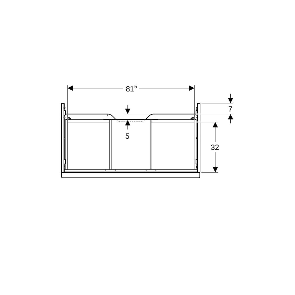 Geberit iCon Unterschrank für Waschtisch 1 Schublade Waschtisch 90cm Sandgrau lackie... GEBERIT-502312JL1 4025410942678 (Abb. 9)