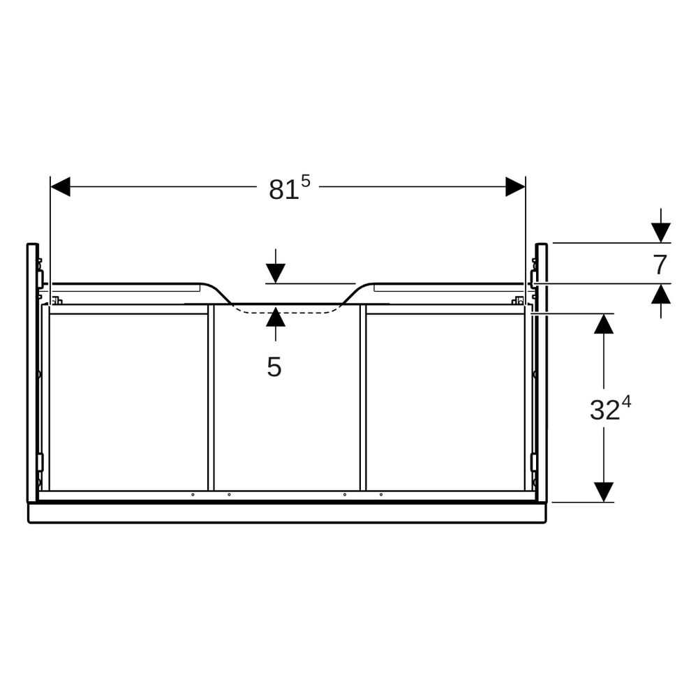 Geberit iCon WT-Unterschrank mit 1 Schublade, B WT 90cm, Nussbaum hickory Melamin H... GEBERIT-502312JR1 4025410942685 (Abb. 13)