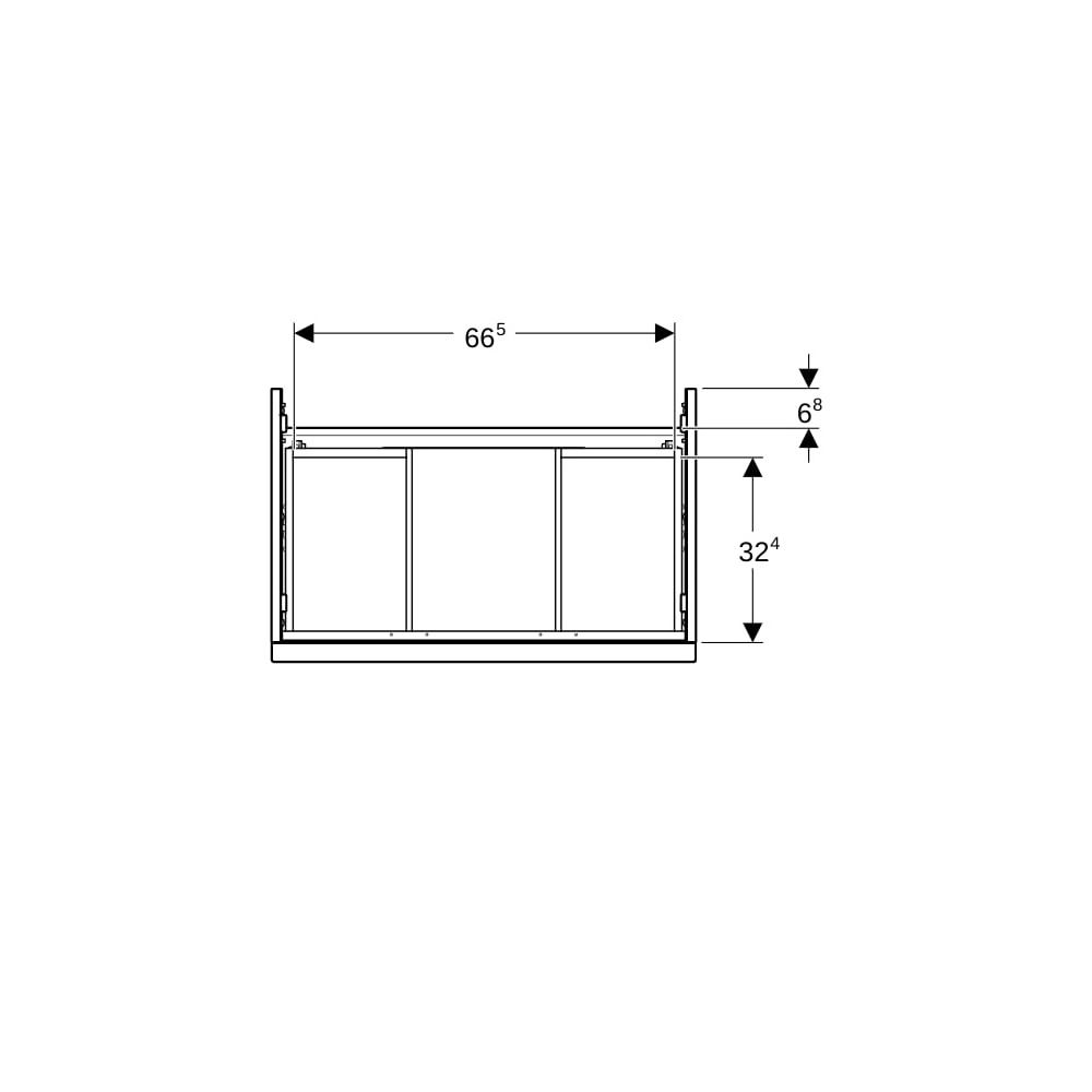 Geberit iCon Unterschrank für Waschtisch, 2 Schubladen Waschtisch 75cm, Weiß lackier... GEBERIT-502304011 4025410941251 (Abb. 9)