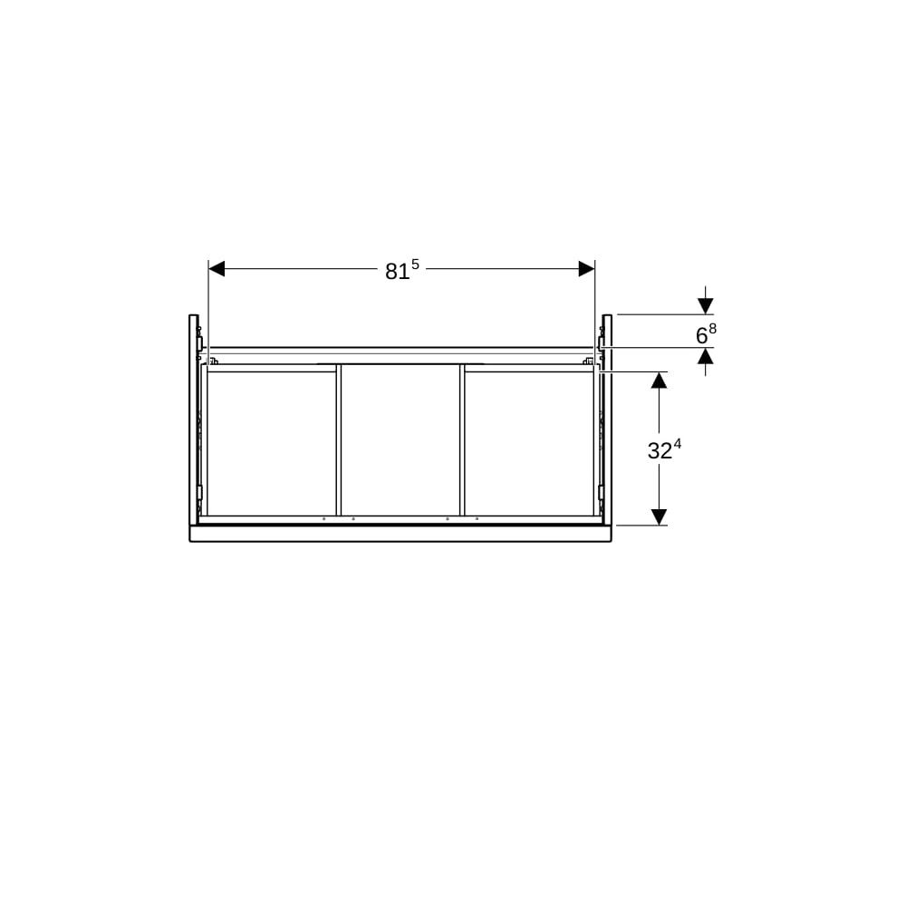 Geberit iCon Unterschrank für Waschtisch, 2 Schubladen Waschtisch 90cm, Weiß lackier... GEBERIT-502305011 4025410941282 (Abb. 9)