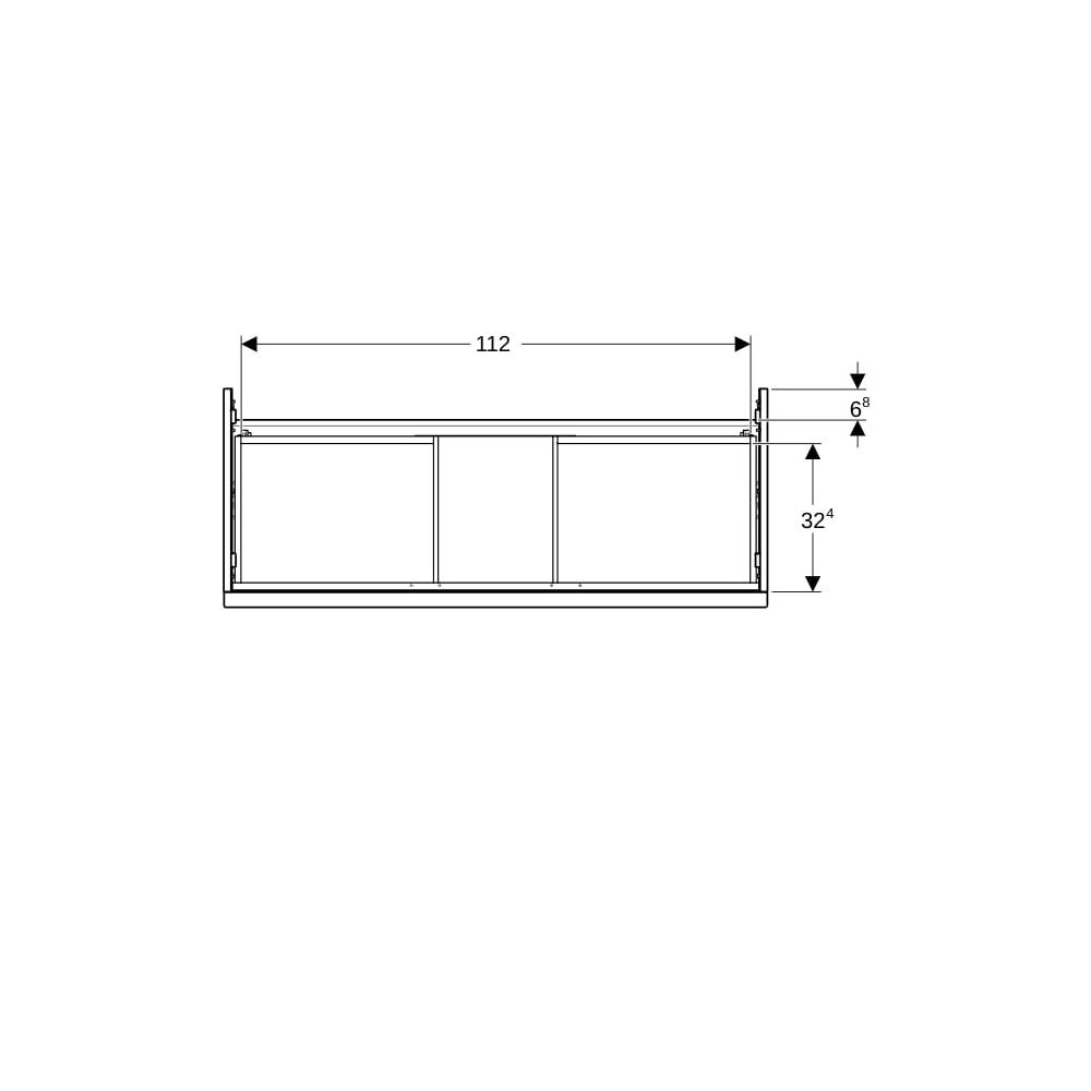 Geberit iCon Unterschrank für Waschtisch, 2 Schubladen Waschtisch 120cm, Eiche Melam... GEBERIT-502306JH1 4025410942418 (Abb. 9)
