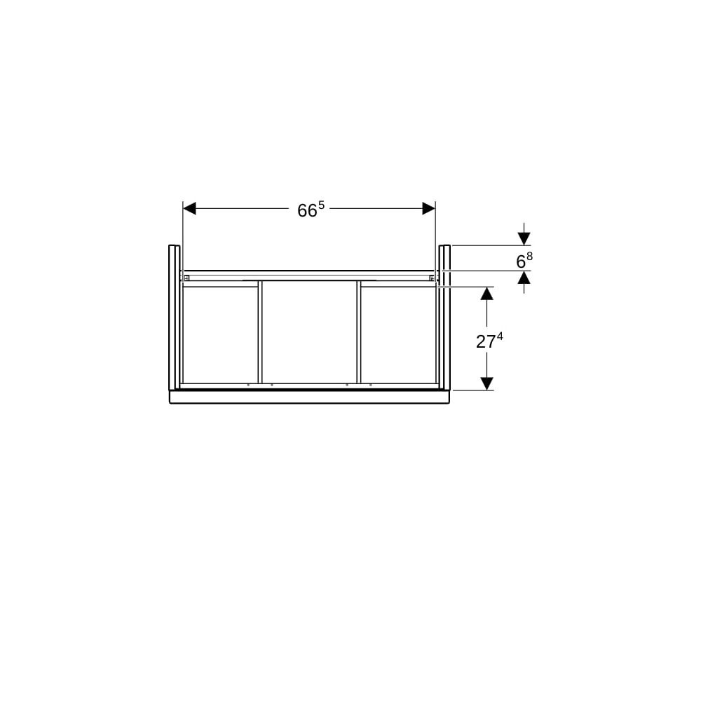 Geberit iCon Unterschrank für WT 2 Schubladen verkürzte Ausladung WT 75cm Eiche Mela... GEBERIT-502308JH1 4025410942494 (Abb. 9)