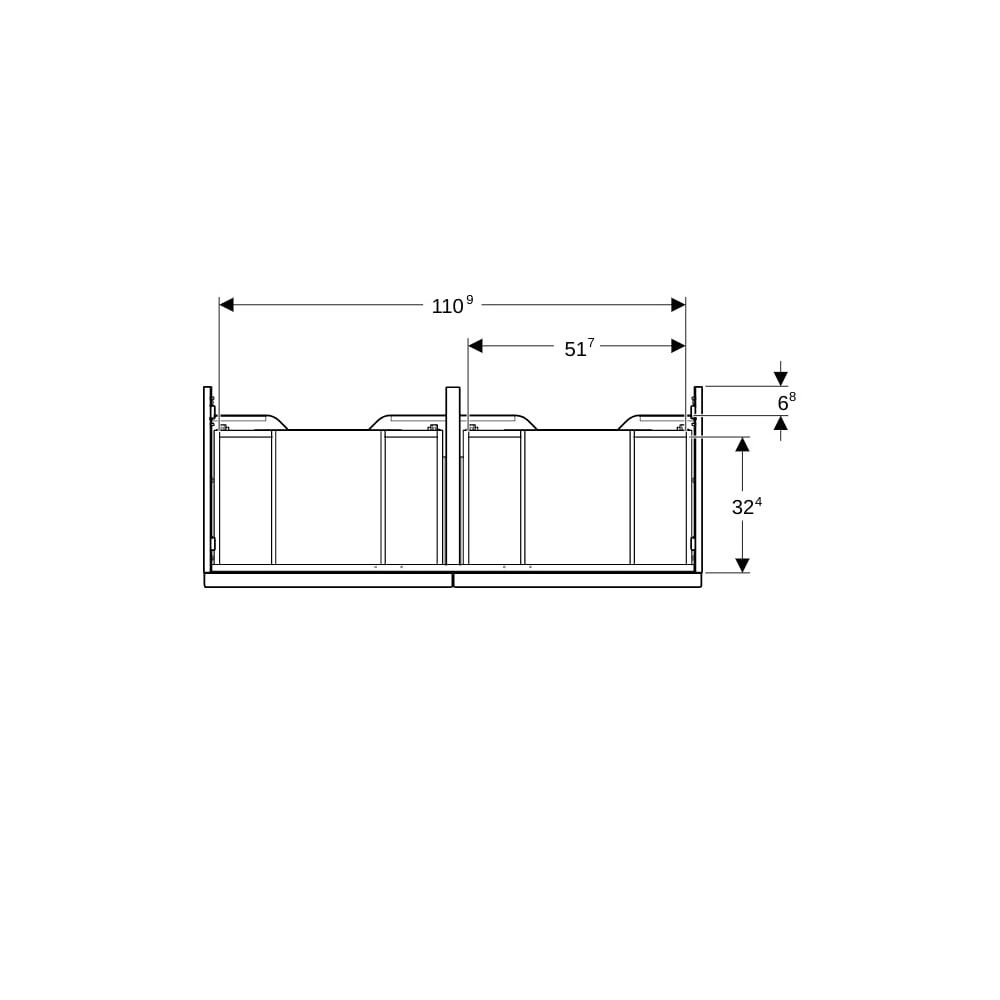 Geberit iCon Unterschrank für Doppelwaschtisch, 2 Schubladen 120x24,7cm, Eiche Melam... GEBERIT-502314JH1 4025410942739 (Abb. 9)