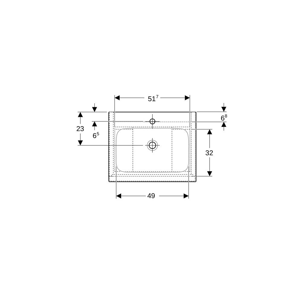 Geberit iCon Set Möbelwaschtisch schmaler Rand 2 Schubladen Ansch. 60cm KeraTect Wei... GEBERIT-502331013 4025410941893 (Abb. 8)