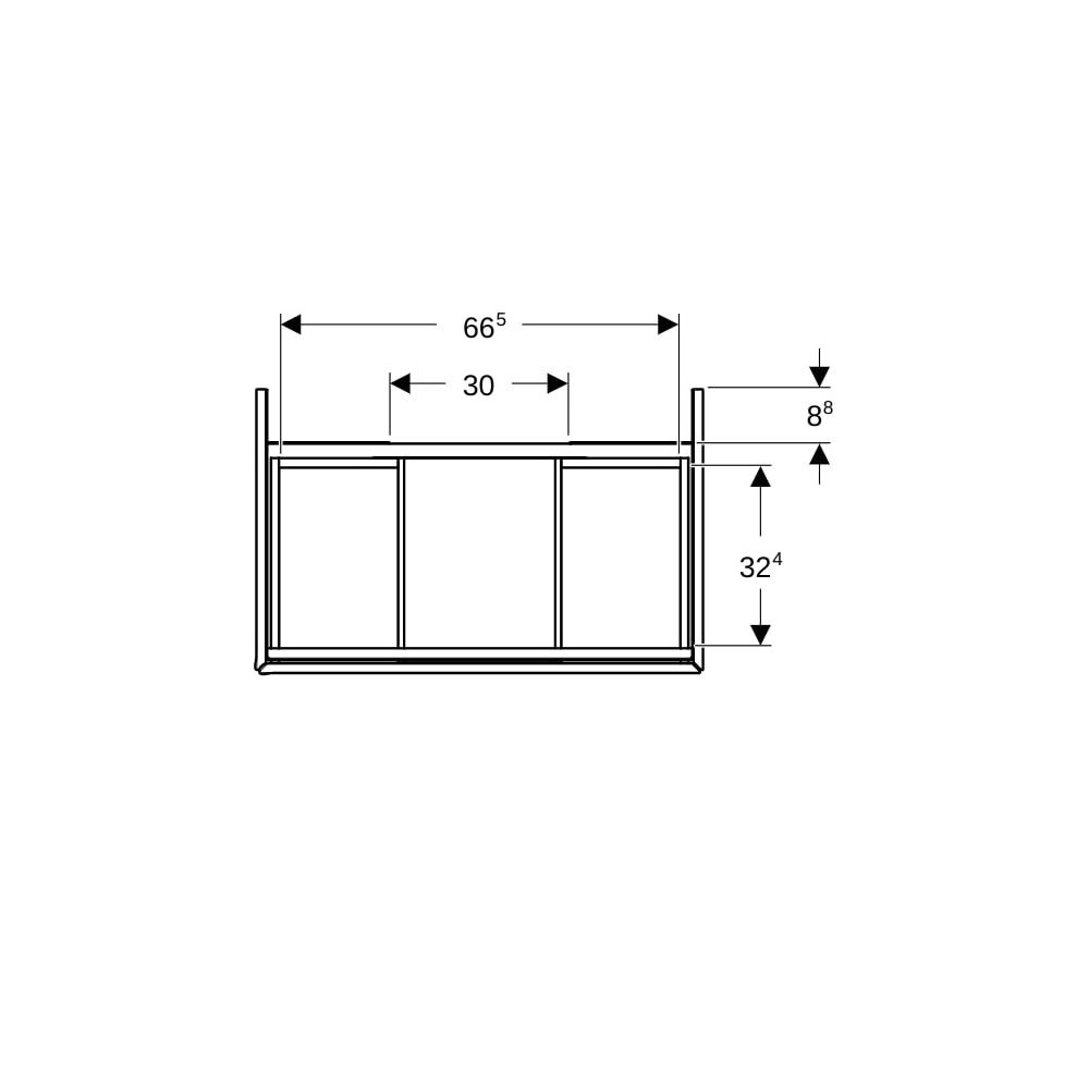 Geberit ONE Unterschrank für Waschtisch, 2 Schubladen, B Waschtisch 75cm, H 50,4cm T... GEBERIT-505262006 4025410935892 (Abb. 9)