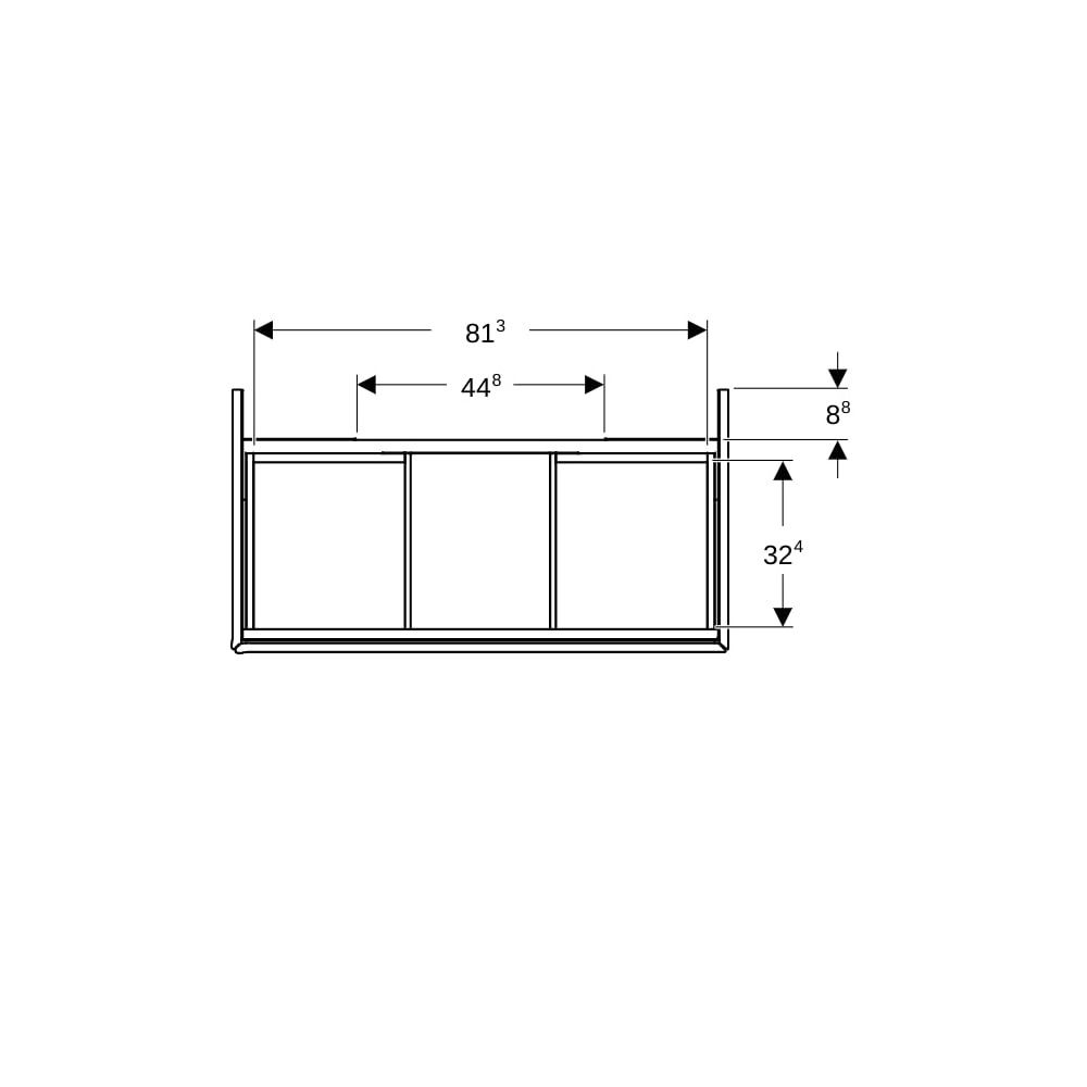 Geberit ONE Unterschrank für Waschtisch, 2 Schubladen, B Waschtisch 90cm, H 50,4cm T... GEBERIT-505263006 4025410935960 (Abb. 9)
