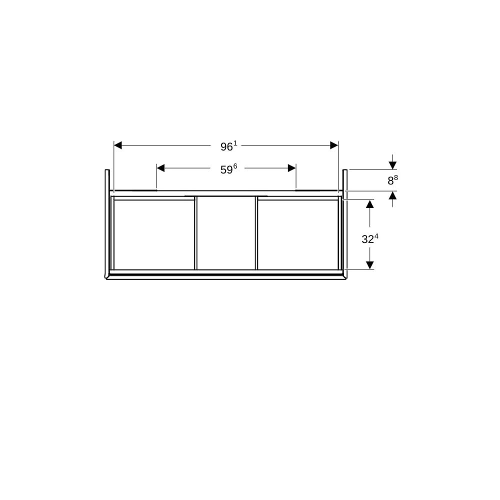 Geberit ONE Unterschrank für Waschtisch, 2 Schubladen, Waschtisch 105cm, H 50,4cm T ... GEBERIT-505264006 4025410936035 (Abb. 8)
