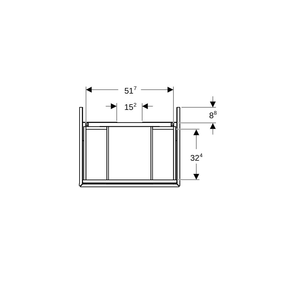 Geberit ONE Unterschrank für Waschtisch, 2 Schubladen, Breite Waschtisch 60cm, Höhe ... GEBERIT-505261008 4025410646026 (Abb. 9)