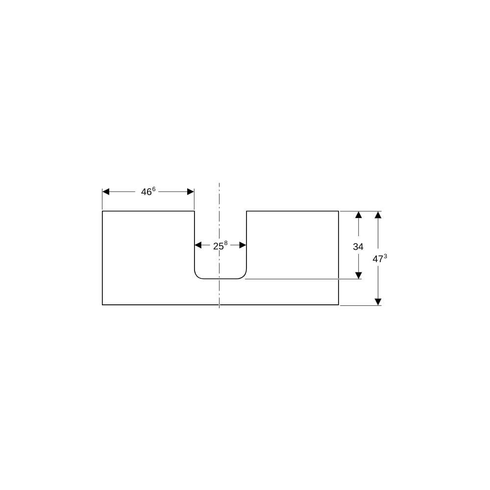 Geberit ONE Waschtischplatte Ausschnitt mittig, für Aufsatzwaschtisch Schalenform, 1... GEBERIT-505275007 4025410936530 (Abb. 7)