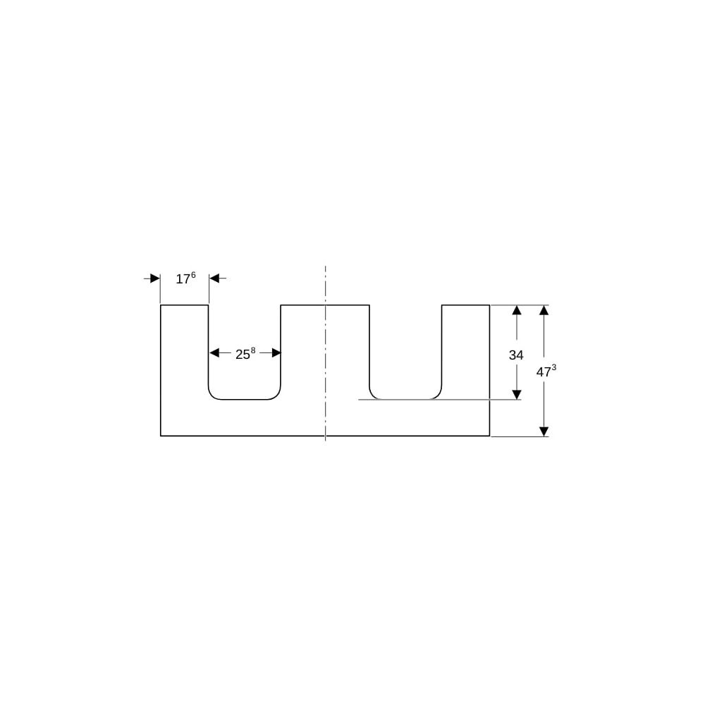 Geberit ONE Waschtischplatte Ausschnitt 2-fach, für Aufsatzwaschtisch Schalenform, 1... GEBERIT-505335001 4025410937803 (Abb. 8)