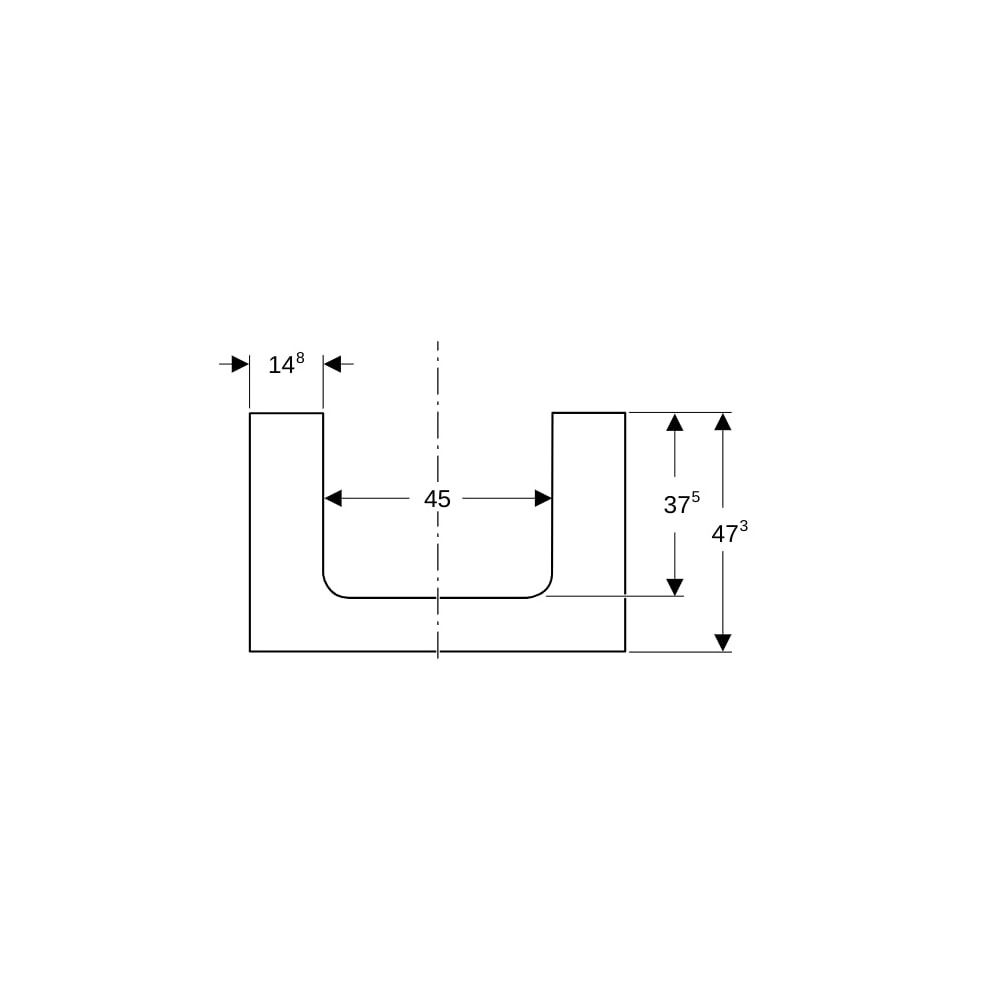 Geberit ONE Waschtischplatte Ausschnitt mittig, für Aufsatzwaschtisch rechteckig, 75... GEBERIT-505282002 4025410936622 (Abb. 7)