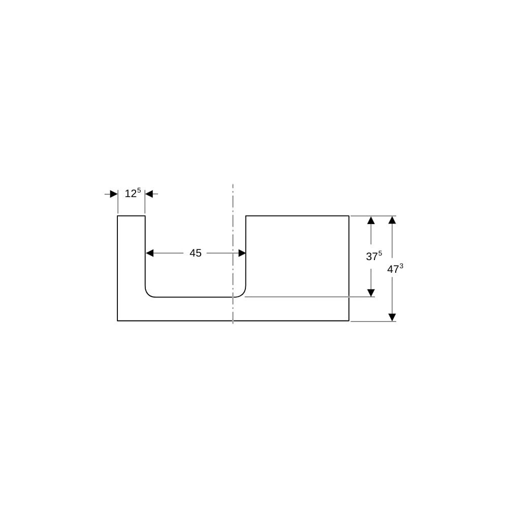 Geberit ONE Waschtischplatte Ausschnitt links, für Aufsatzwaschtisch rechteckig, 105... GEBERIT-505304007 4025410937308 (Abb. 7)
