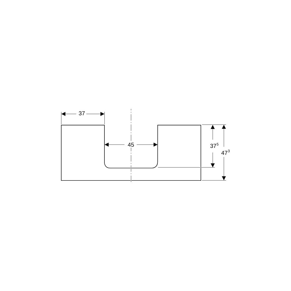 Geberit ONE Waschtischplatte Ausschnitt mittig, für Aufsatzwaschtisch rechteckig, 12... GEBERIT-505285002 4025410936837 (Abb. 7)