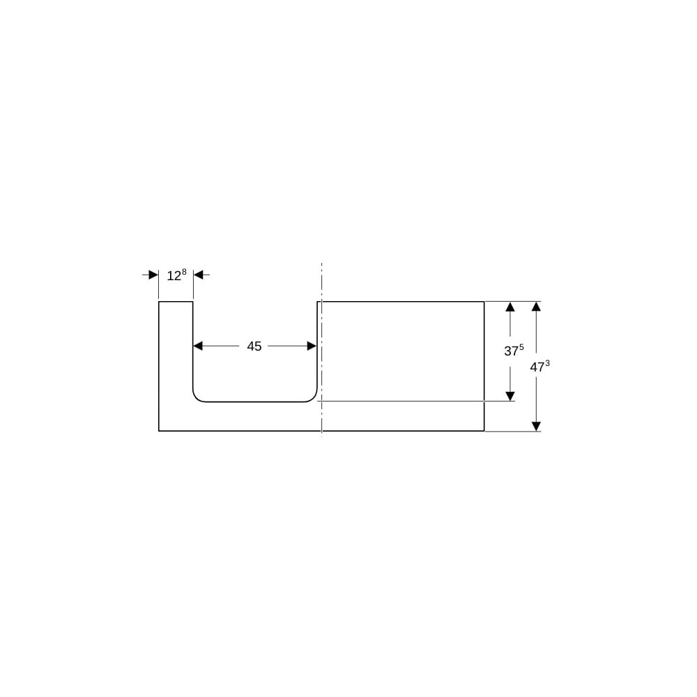 Geberit ONE Waschtischplatte Ausschnitt links, für Aufsatzwaschtisch rechteckig, 120... GEBERIT-505305004 4025410937346 (Abb. 7)