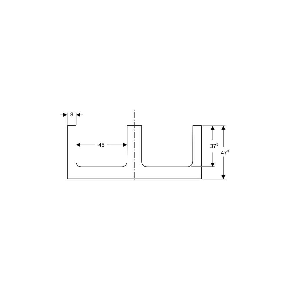 Geberit ONE Waschtischplatte Ausschnitt 2-fach, für Aufsatzwaschtisch, 120x3x47cm, E... GEBERIT-505345005 4025410937919 (Abb. 7)