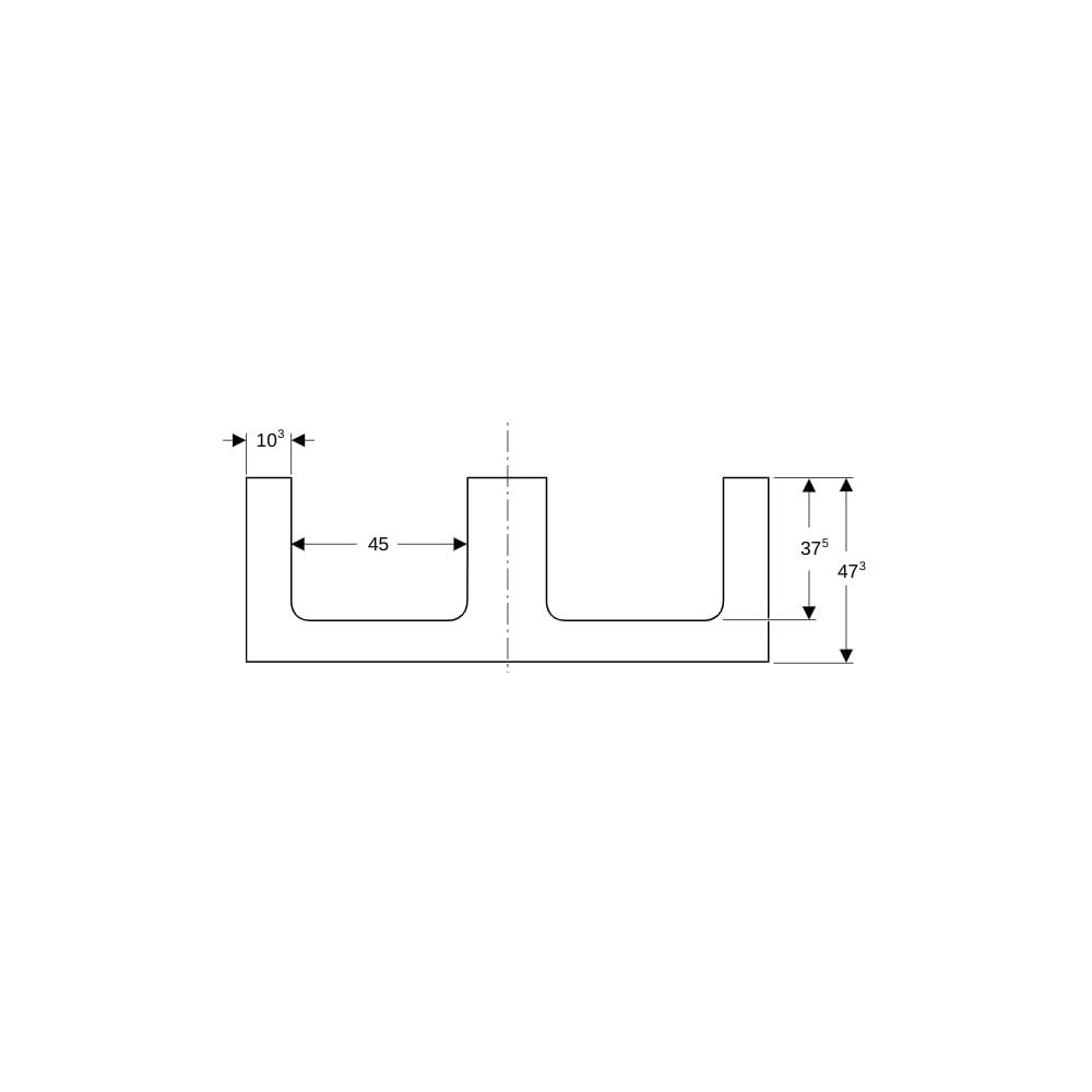 Geberit ONE Waschtischplatte Ausschnitt 2-fach, für Aufsatzwaschtisch rechteckig, 13... GEBERIT-505286007 4025410936950 (Abb. 7)