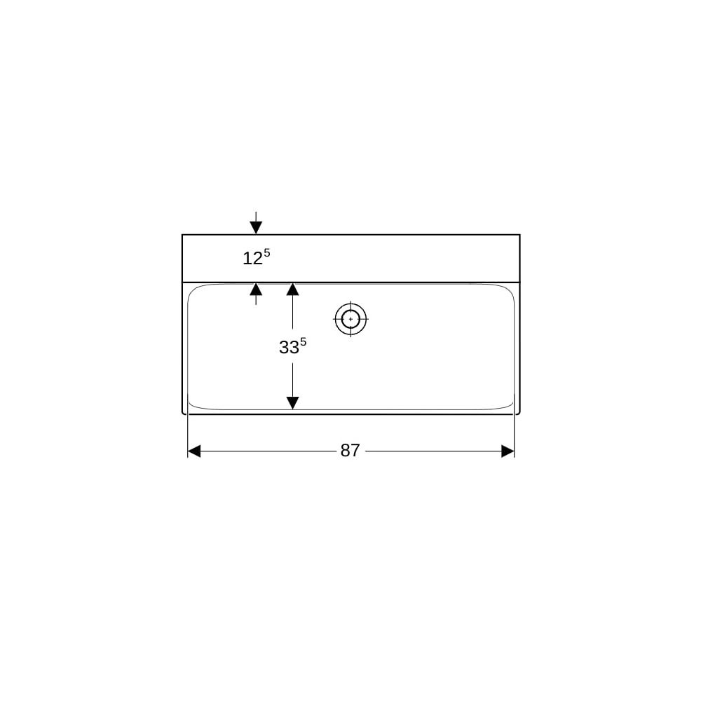 Geberit Xeno2 Waschtisch, Breite 90cm, Tiefe 48cm, ohne Hahnloch, ohne Überlauf, Wei... GEBERIT-500532011 4025416605461 (Abb. 7)