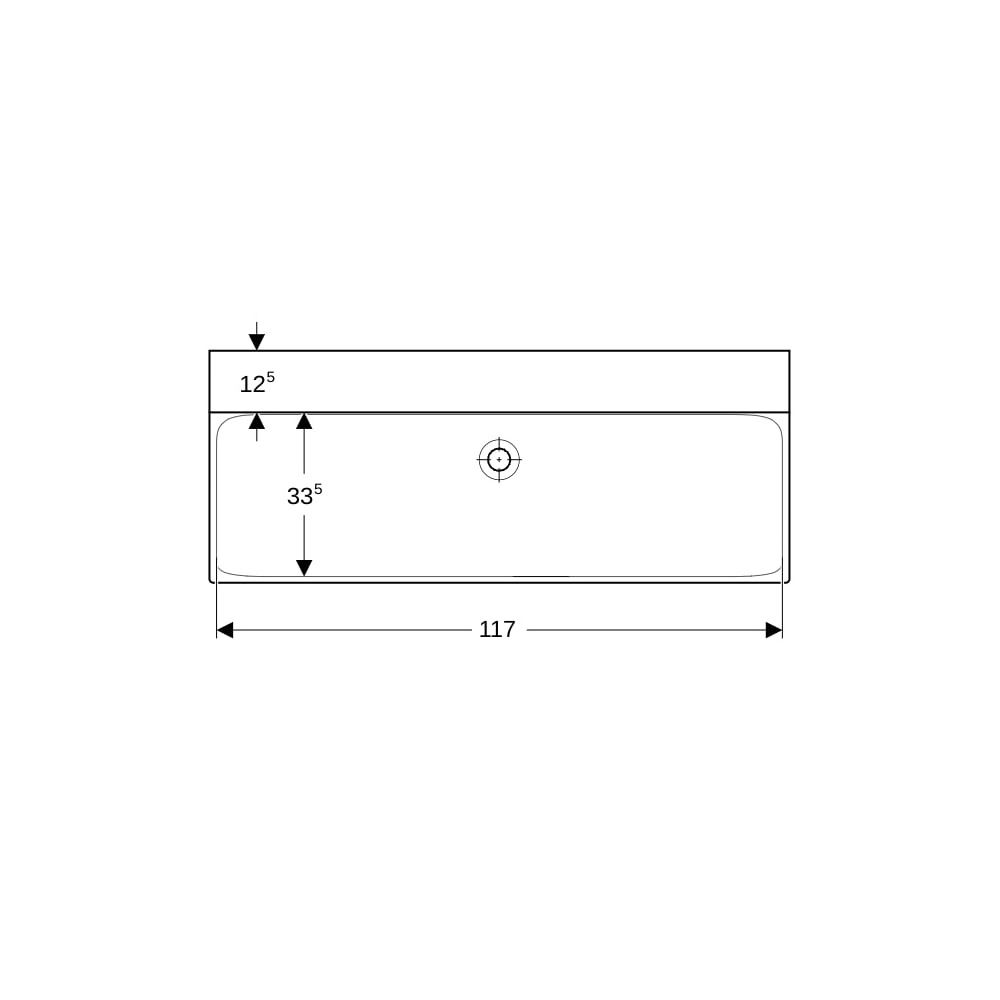 Geberit Xeno2 Waschtisch, Breite 120cm, Tiefe 48cm, ohne Hahnloch, ohne Überlauf, We... GEBERIT-500552011 4025416608943 (Abb. 7)