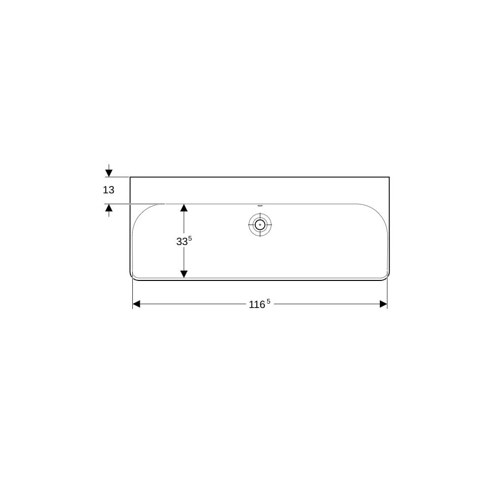 Geberit Smyle Square Waschtisch, Breite 120cm, Tiefe 48cm, ohne Hahnloch, Überlauf s... GEBERIT-500225011 4025416520238 (Abb. 7)